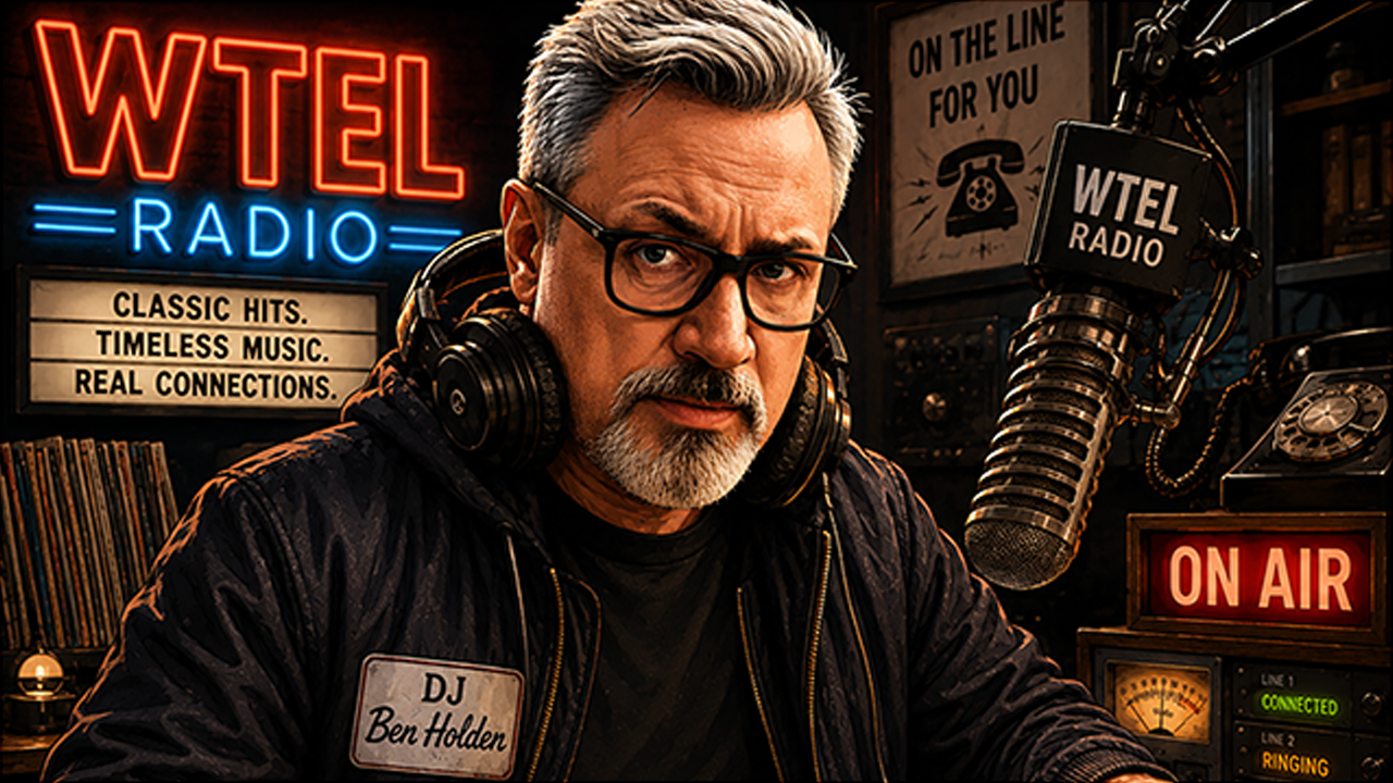DJ Ben Holden at the radio console